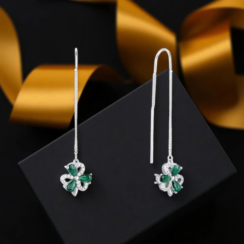 Pull Through Shamrock Earrings