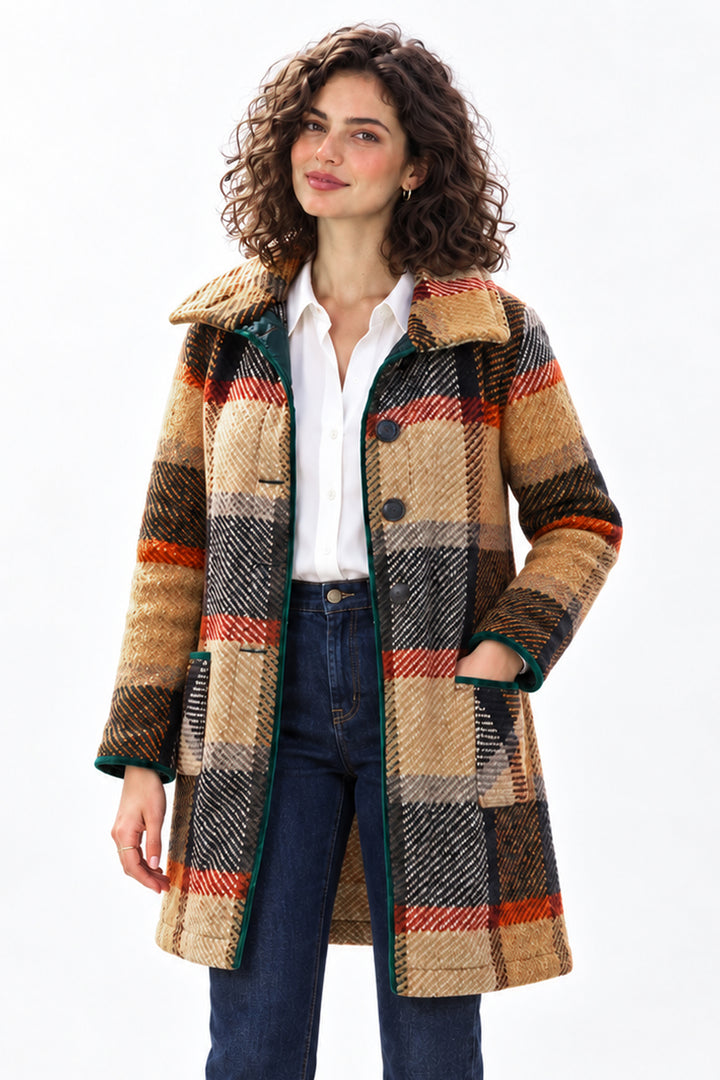 Gemma Irish Tweed Tartan Coat