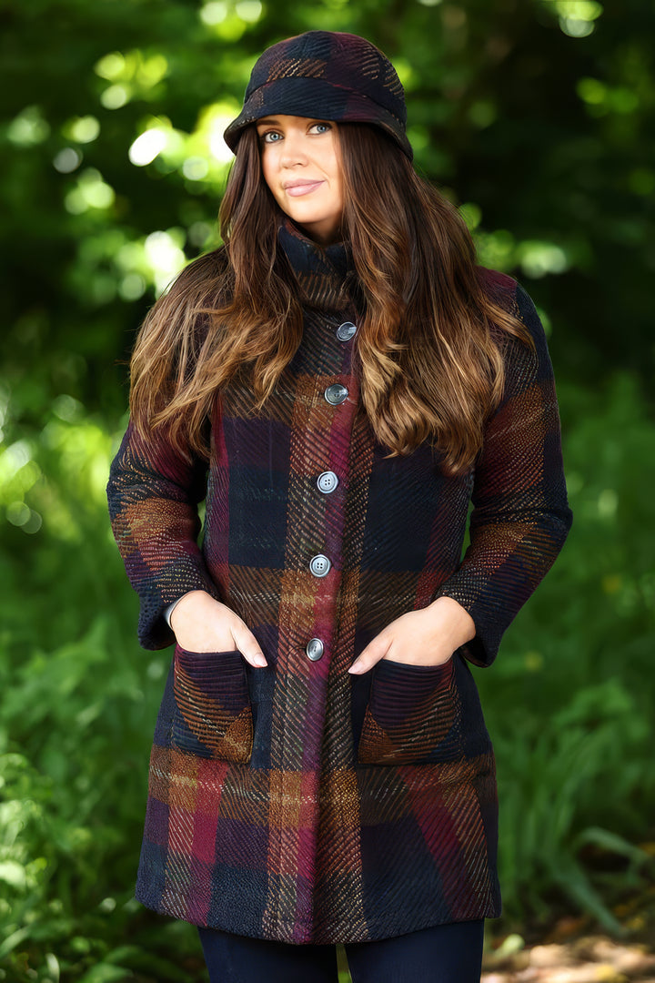 Gemma Irish Tweed Tartan Coat