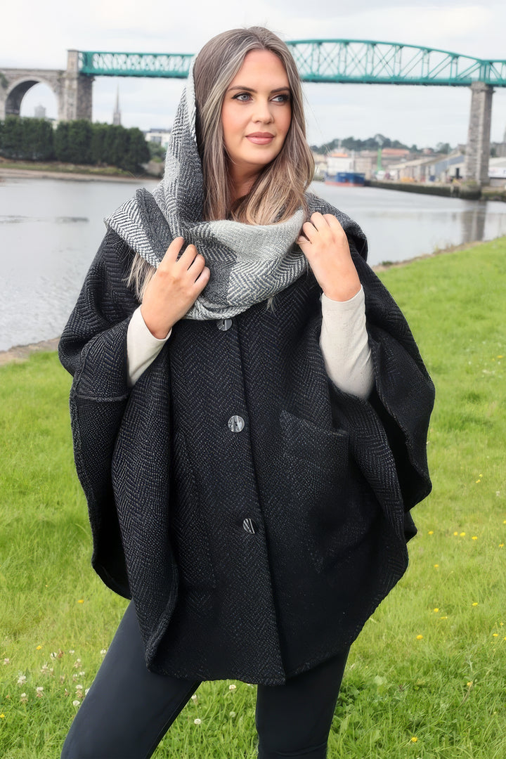 Tina Killybegs Irish Wool Hooded Cape