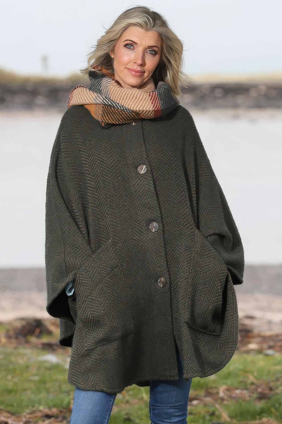 Tina Killybegs Irish Wool Hooded Cape