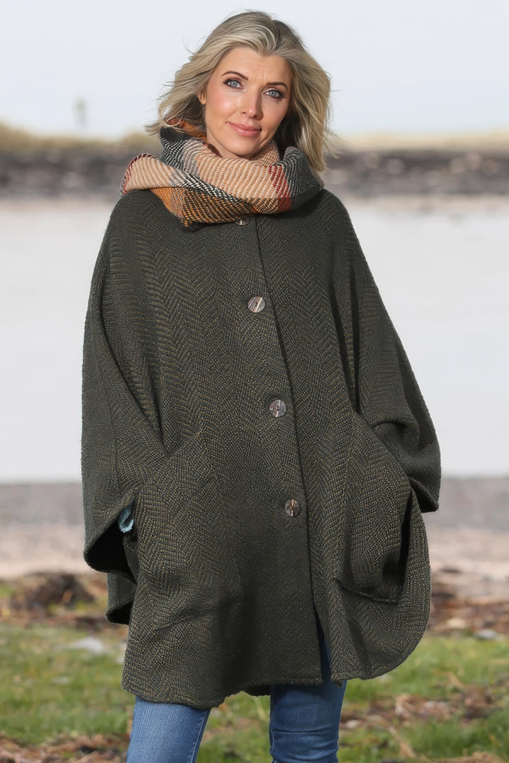 Tina Killybegs Irish Wool Hooded Cape