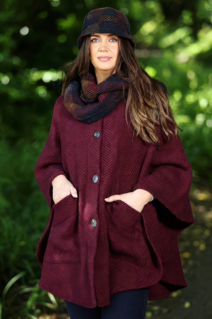 Tina Killybegs Irish Wool Hooded Cape
