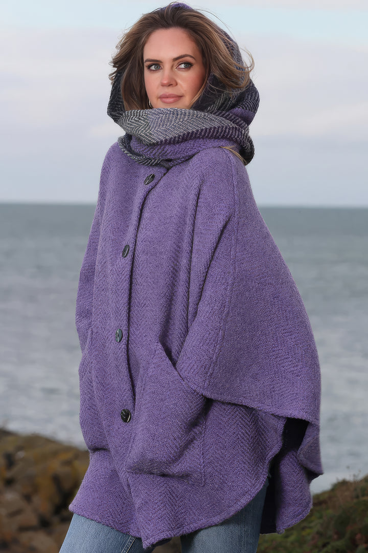 Tina Killybegs Irish Wool Hooded Cape