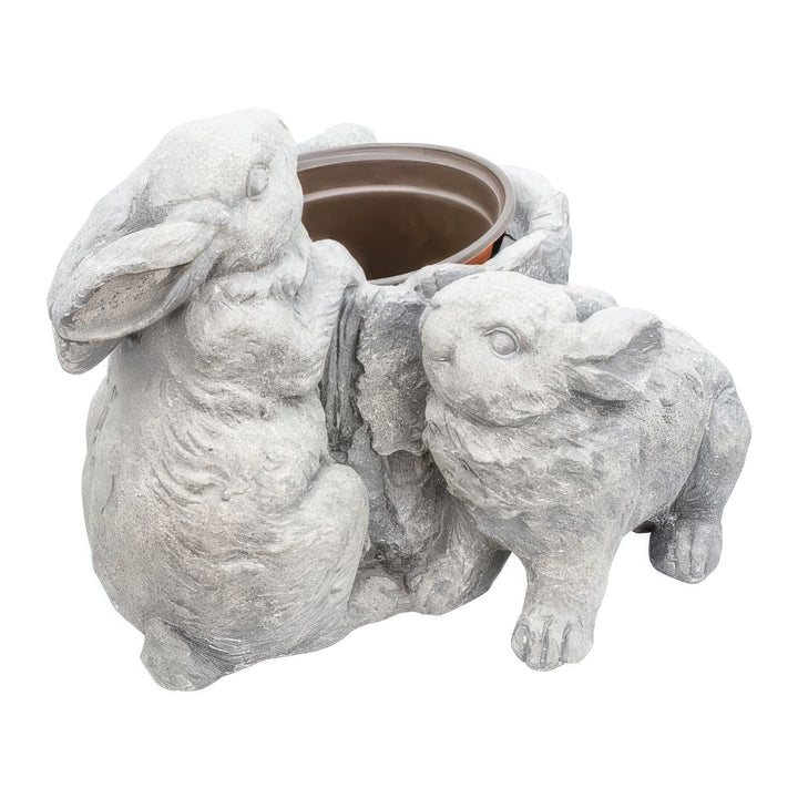 Bunny Shamrocks Flower Pot Planter