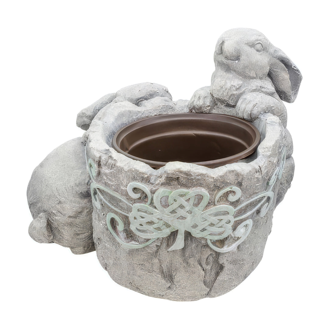 Bunny Shamrocks Flower Pot Planter