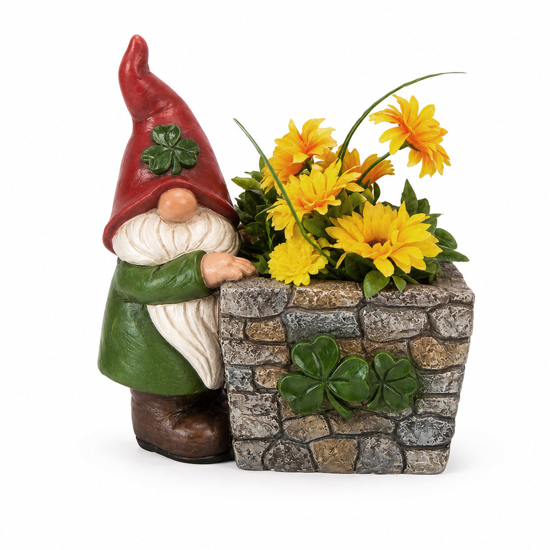 Standing Shamrock Gnome Planter