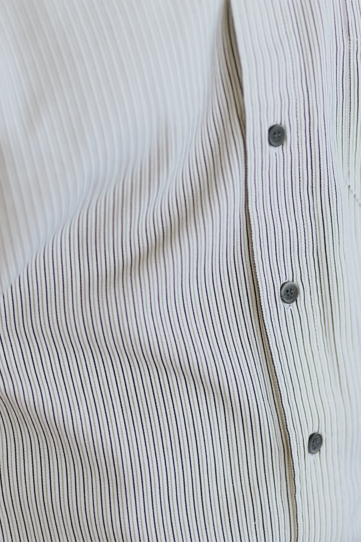 Traditional Black & White Stripe Collarless Button-Up Shirt  The Celtic  Ranch