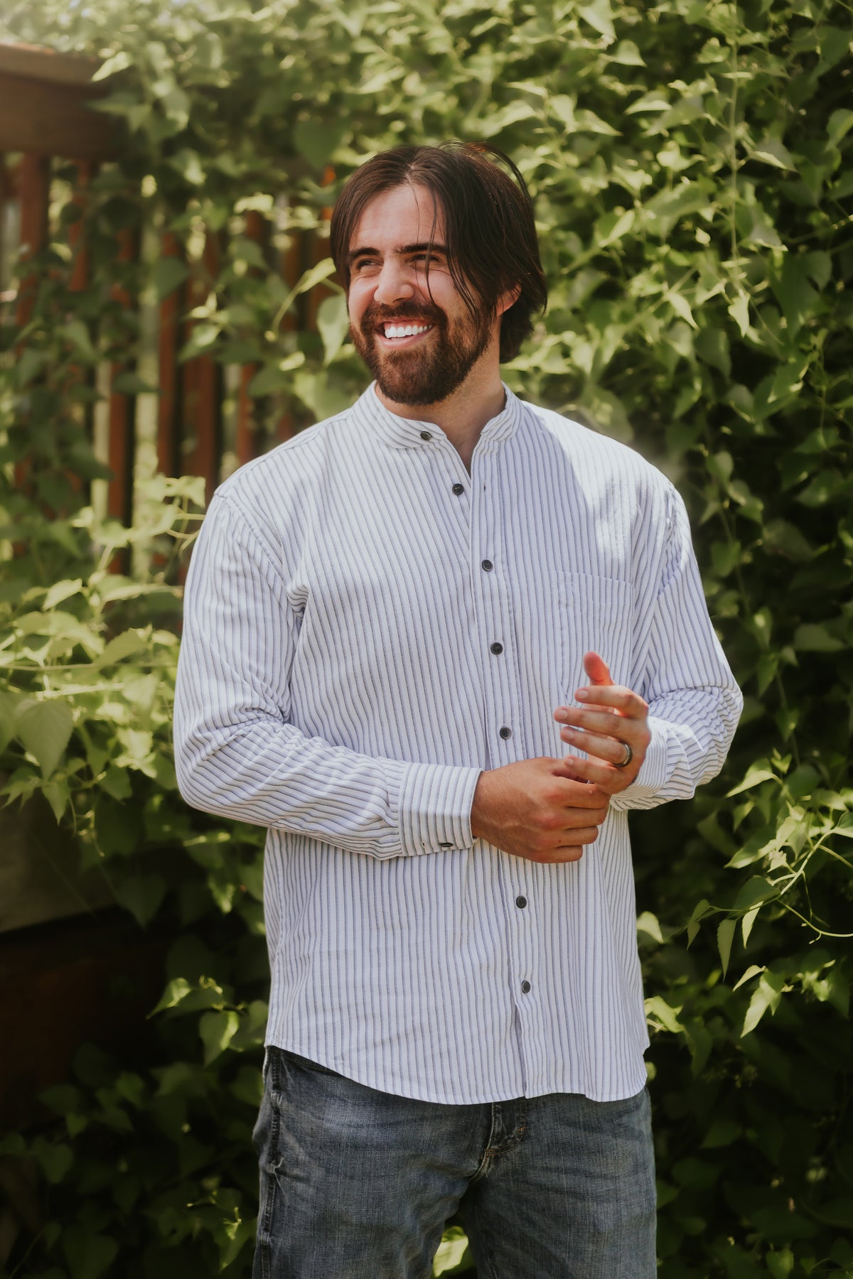 Celtic Ranchwear Blue Stripe Grandfather Shirt, XL