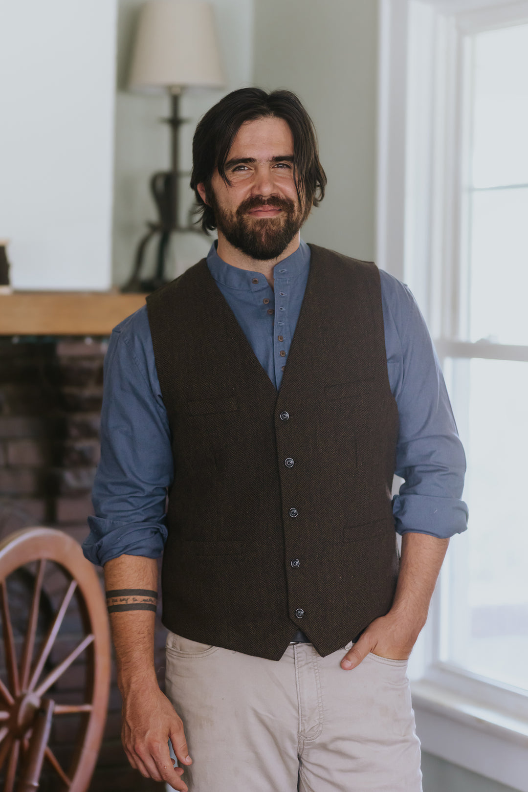 Celtic Ranchwear Men’s Irish Herringbone Wool Vest