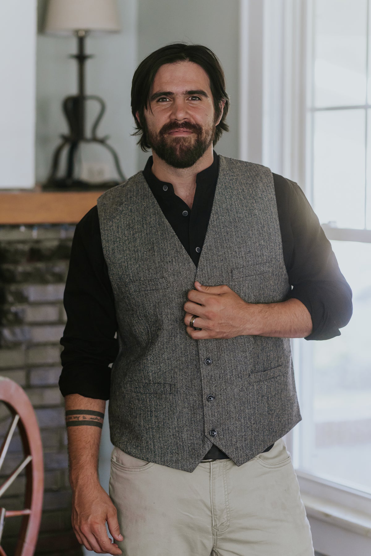 grey wool dress vest The Black Tux Suit Vest In Grey | Size: Small