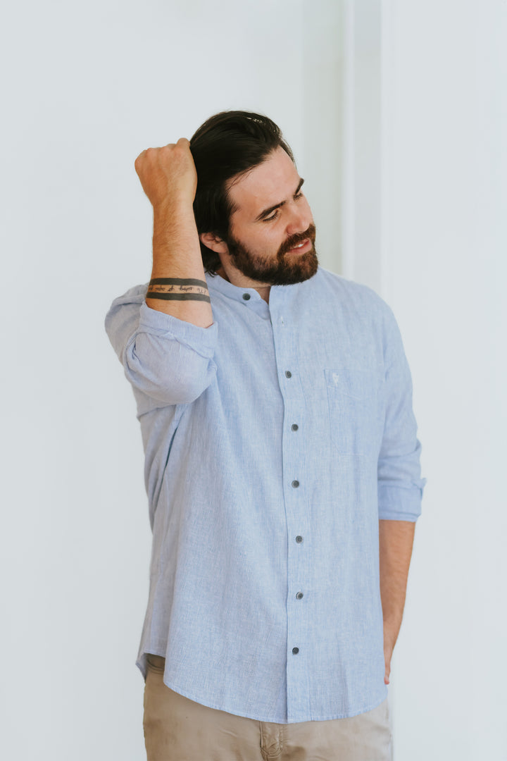 Celtic Ranchwear Lightweight Linen-Cotton Grandfather Shirt