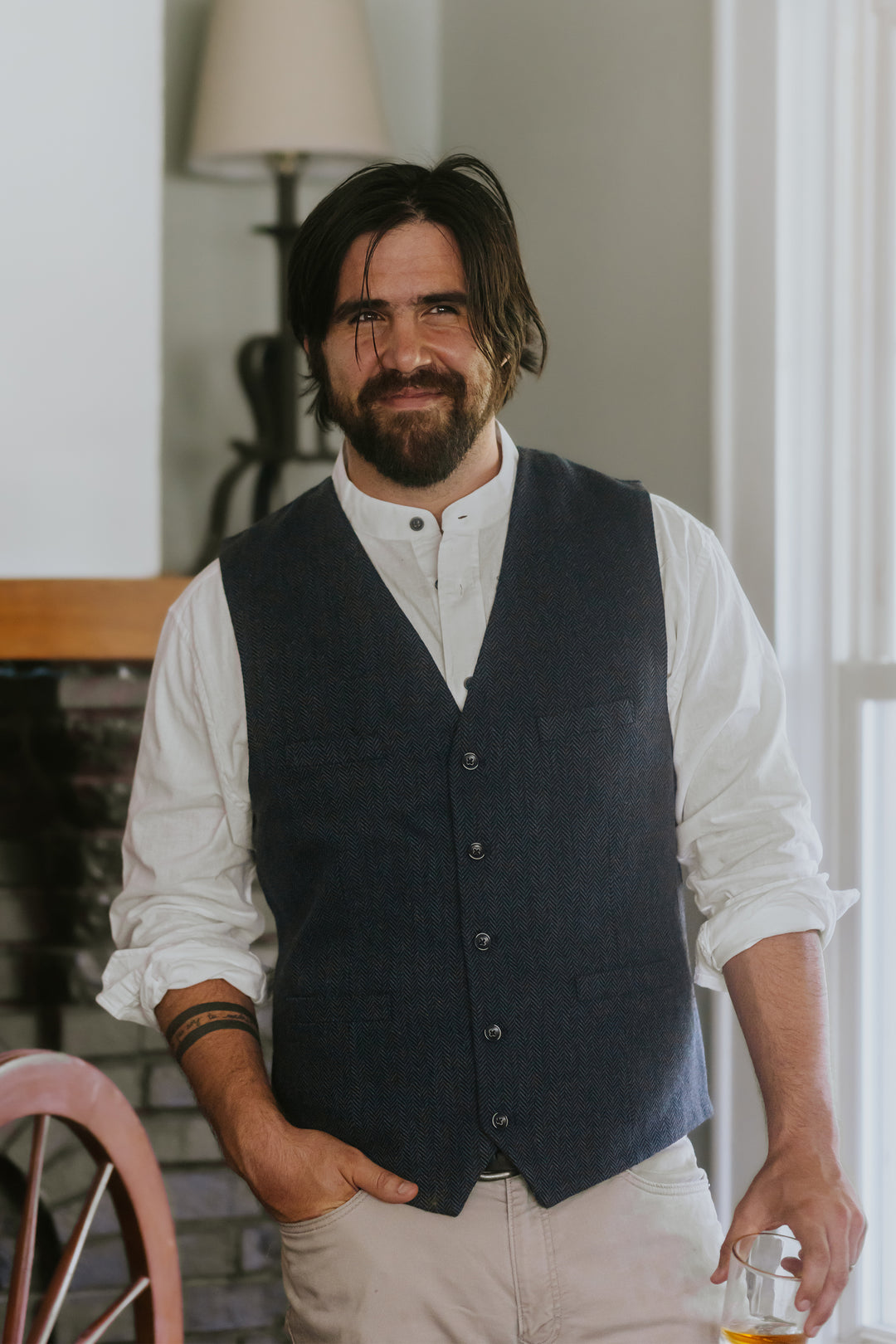 Celtic Ranchwear Men’s Irish Herringbone Wool Vest