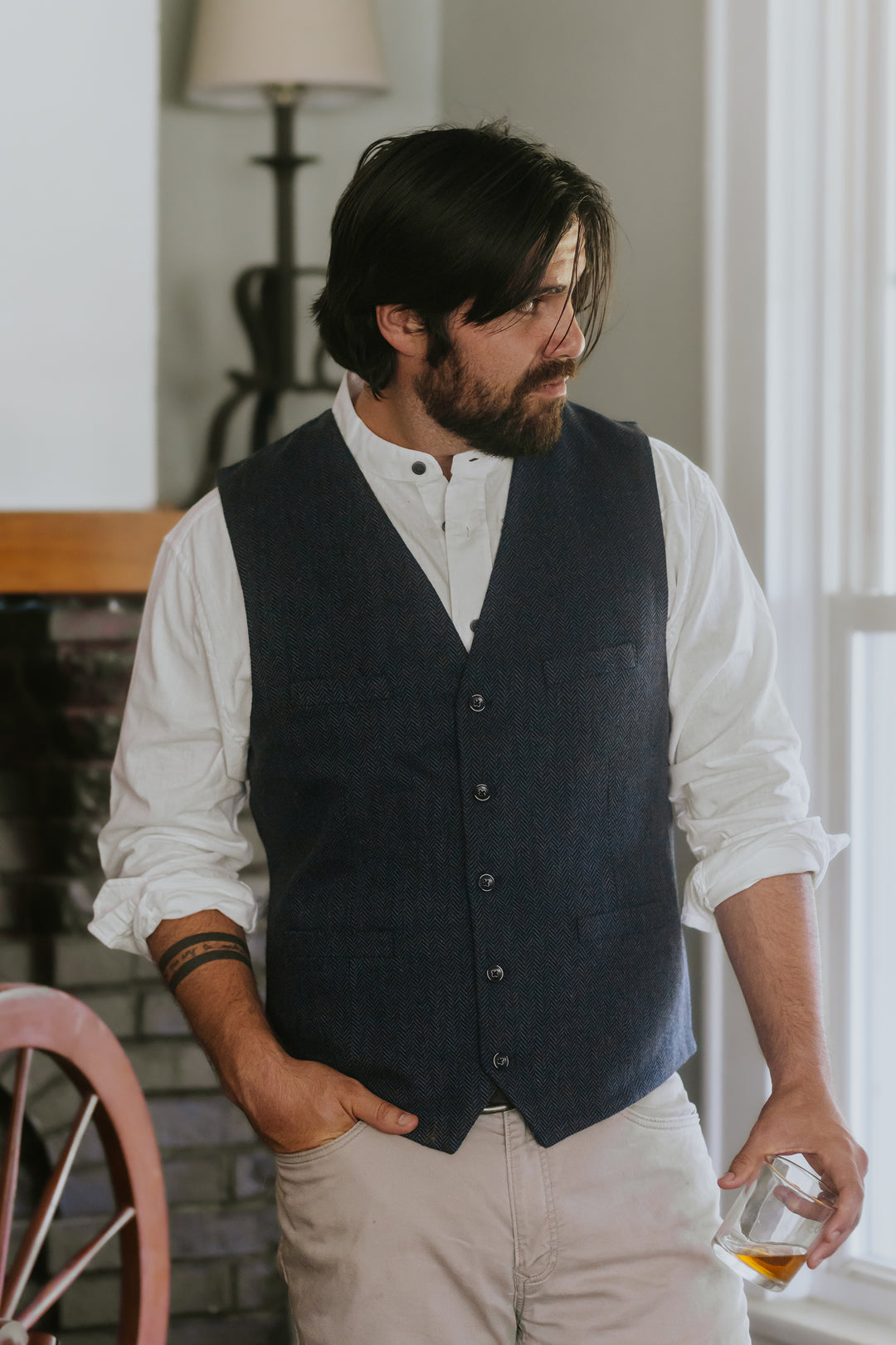 Celtic Ranchwear Men’s Irish Herringbone Wool Vest