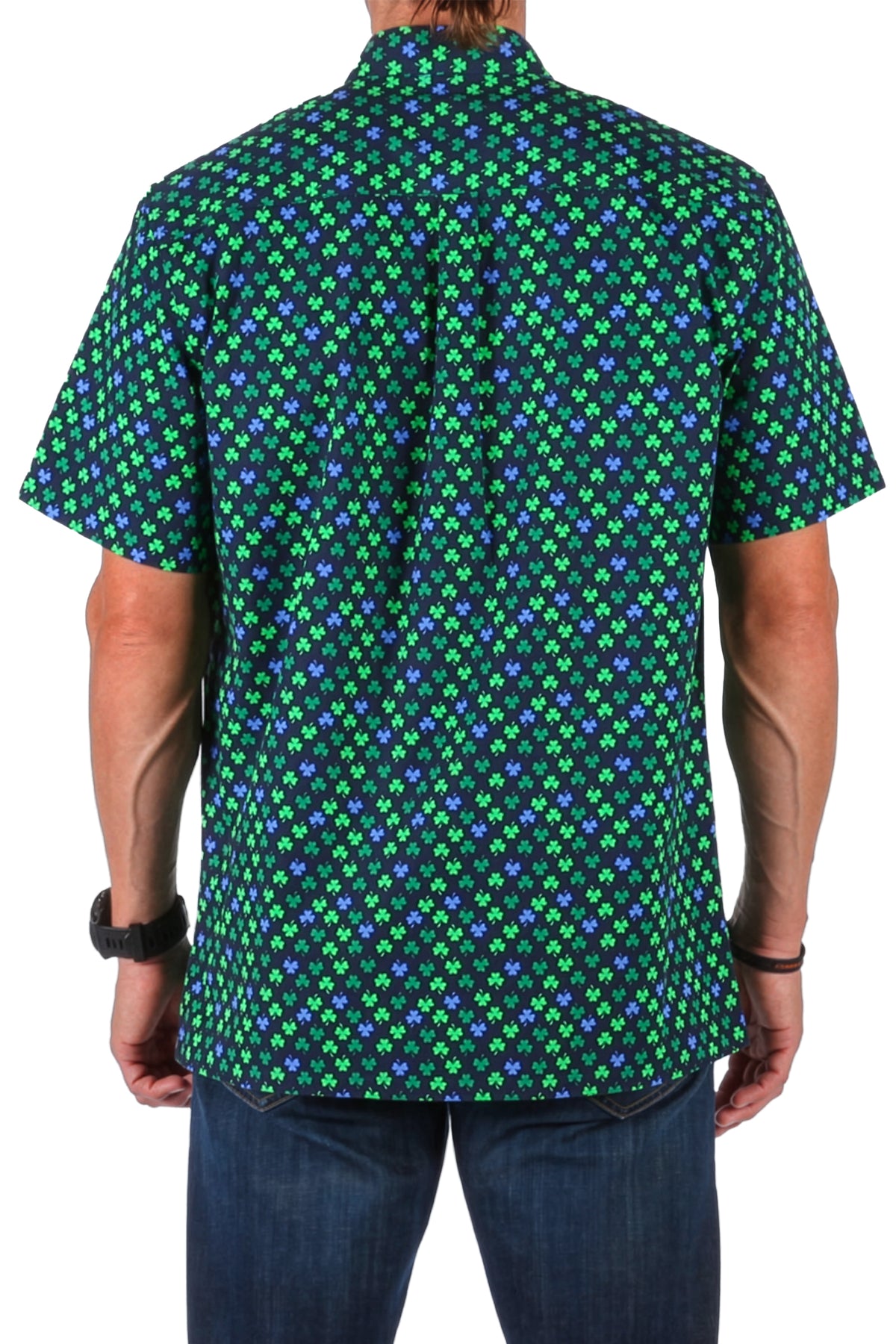 shamrock green dress shirt Ibiyuan Mens Slim Fit Dress Shirt St Patricks Day Heart Shamrock Casual Short Sleeve Green Soft Button Down Lapel Pullover Tops Fashion Beach Summer