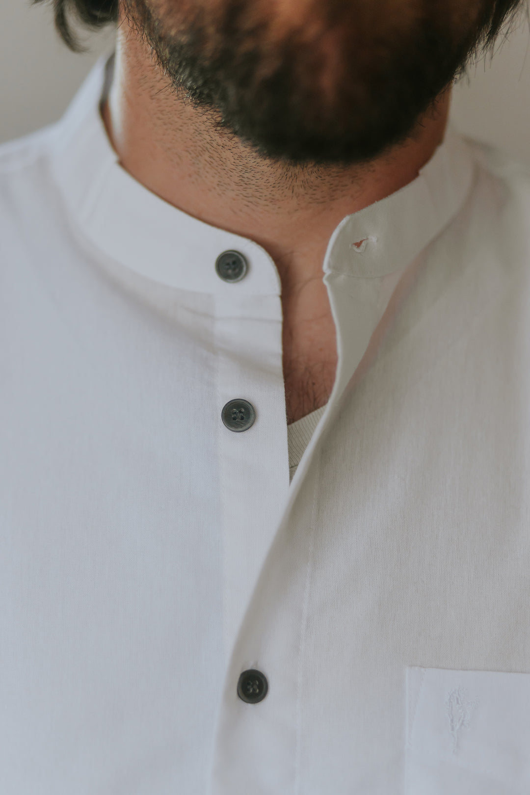 collarless dress shirt short sleeve Collarless Short Sleeve Tie Waist Shirt