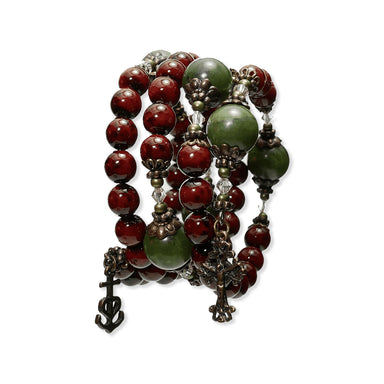 Connemara Marble Coil Rosary Bracelet