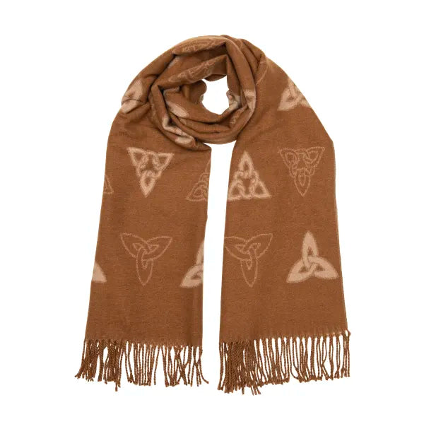 Celtic Jacquard Soft Scarf With Fringe Ends