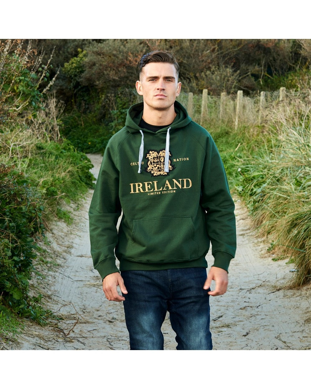 Green Ireland Crest Hoodie