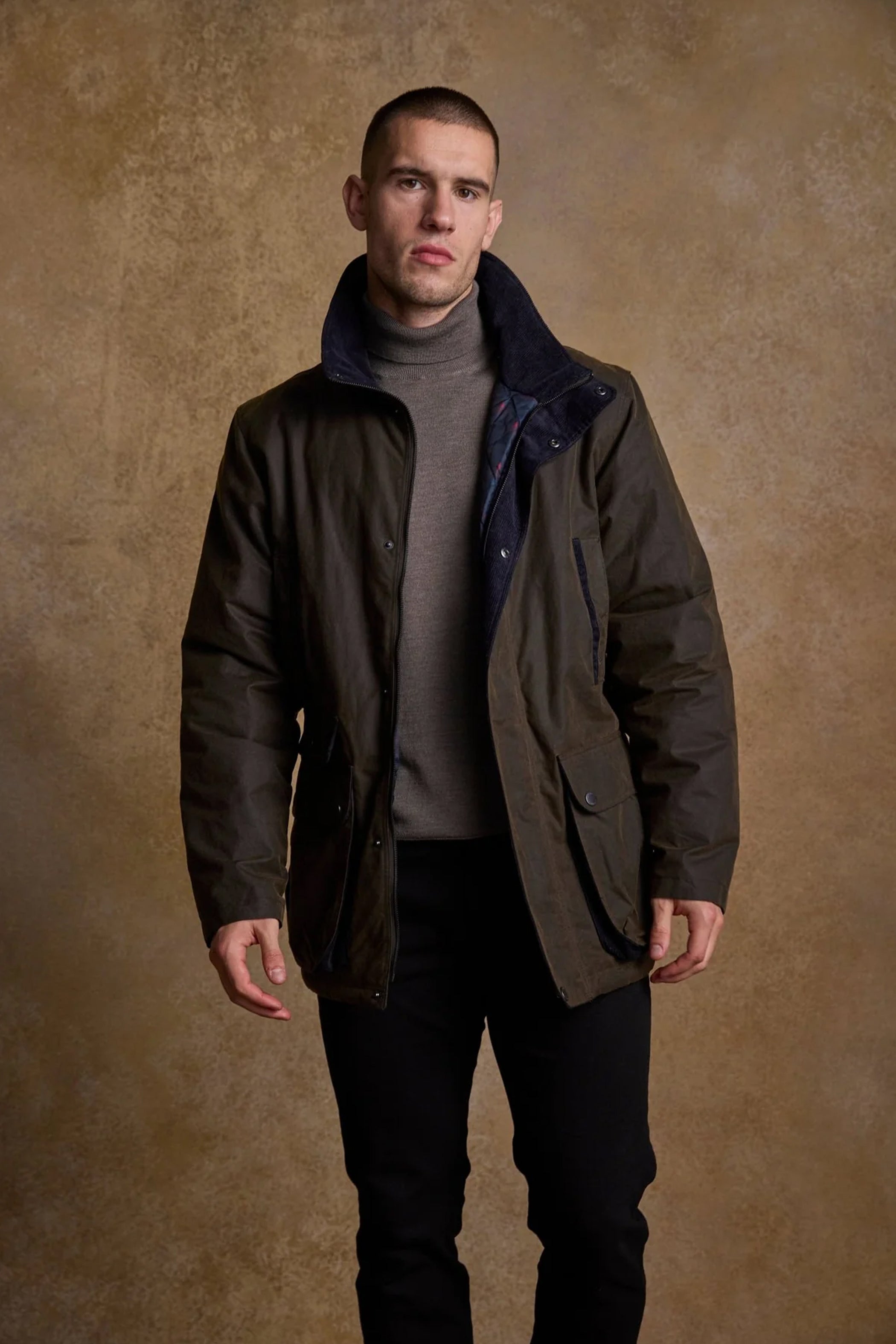 Olive Green Men's Traditional Wax Jacket | The Celtic Ranch