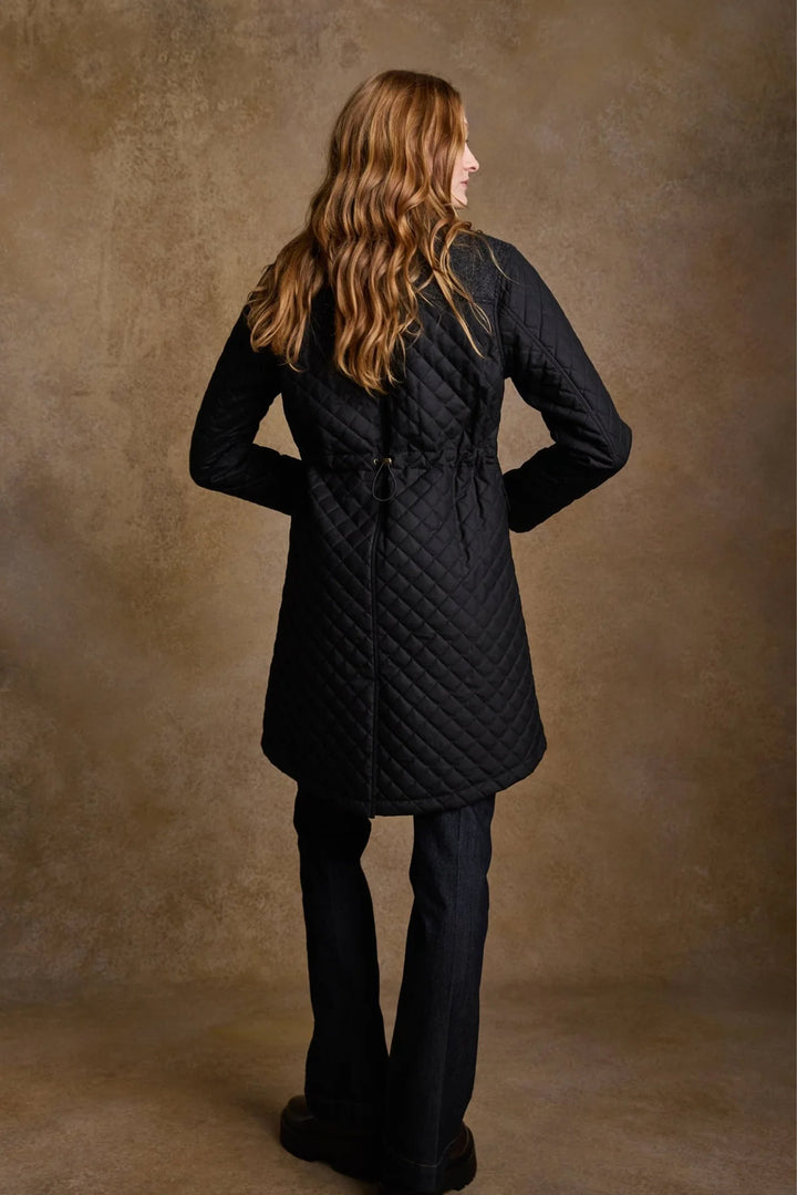 Jodie Structured Quilted Mid-Length Wax Coat