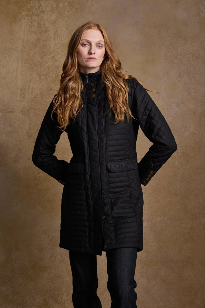 Jodie Structured Quilted Mid-Length Wax Coat