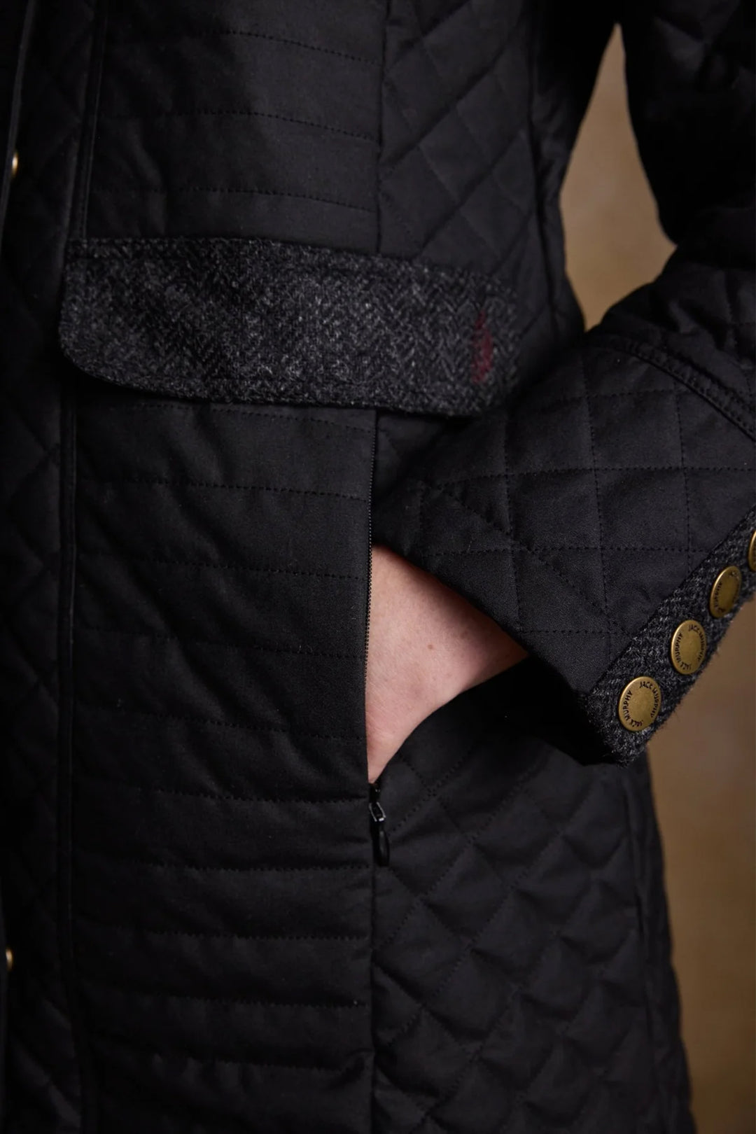 Jodie Structured Quilted Mid-Length Wax Coat