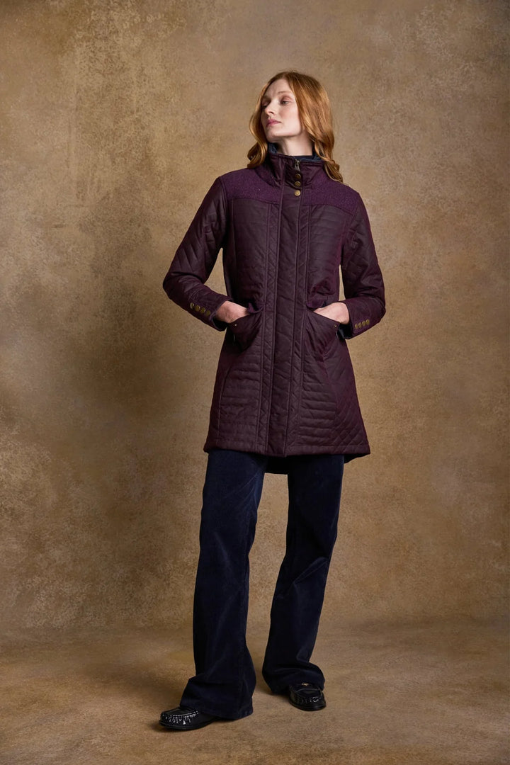 Jodie Structured Quilted Mid-Length Wax Coat