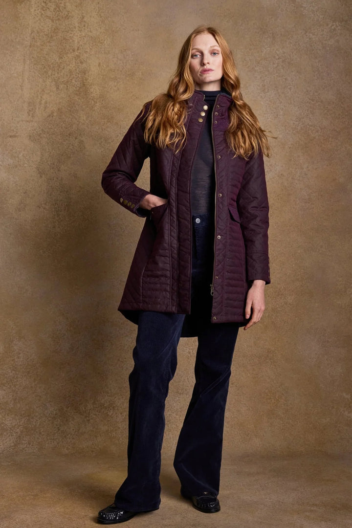 Jodie Structured Quilted Mid-Length Wax Coat
