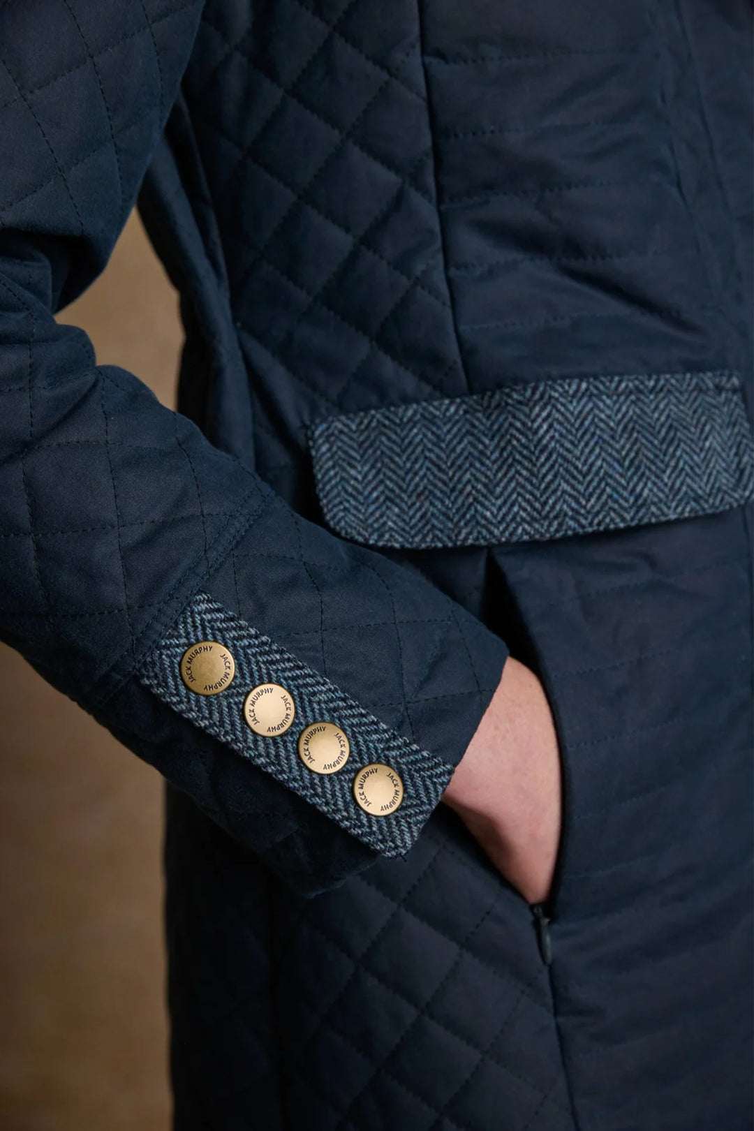 Jodie Structured Quilted Mid-Length Wax Coat