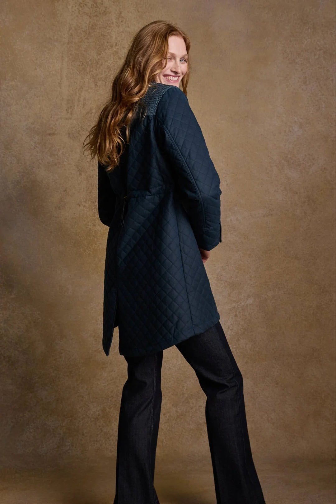 Jodie Structured Quilted Mid-Length Wax Coat