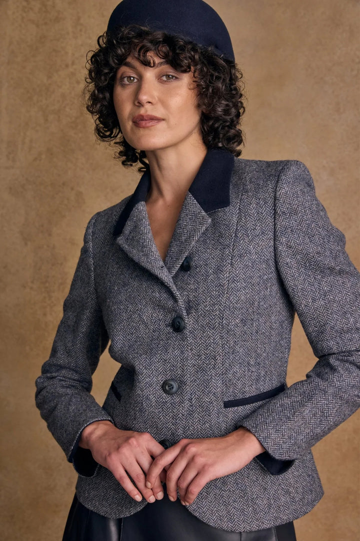 Sasha Tweed Jacket - Blue Denim