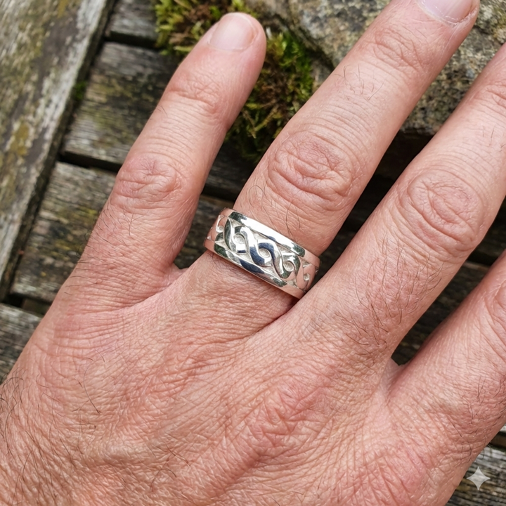 Keith Jack Men's Sterling Silver Extra Wide Celtic Weave Ring