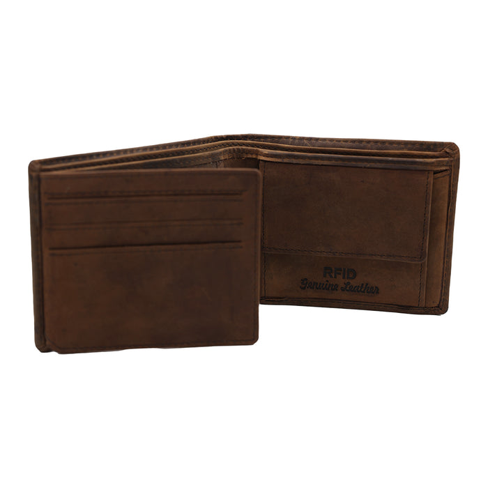 Leather Bi-Fold Wallet with RFID and Gift Box
