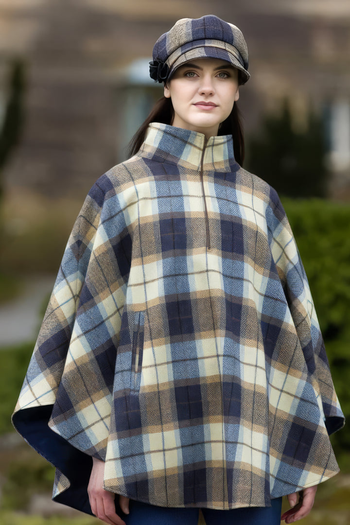 Irish Wool Half Zip Poncho