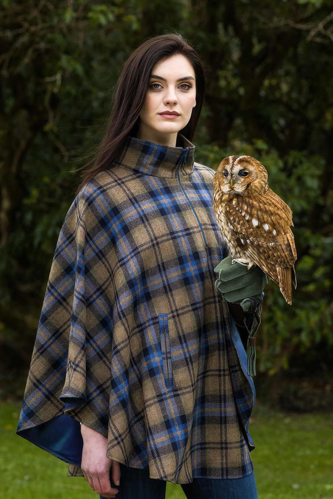 Irish Wool Half Zip Poncho