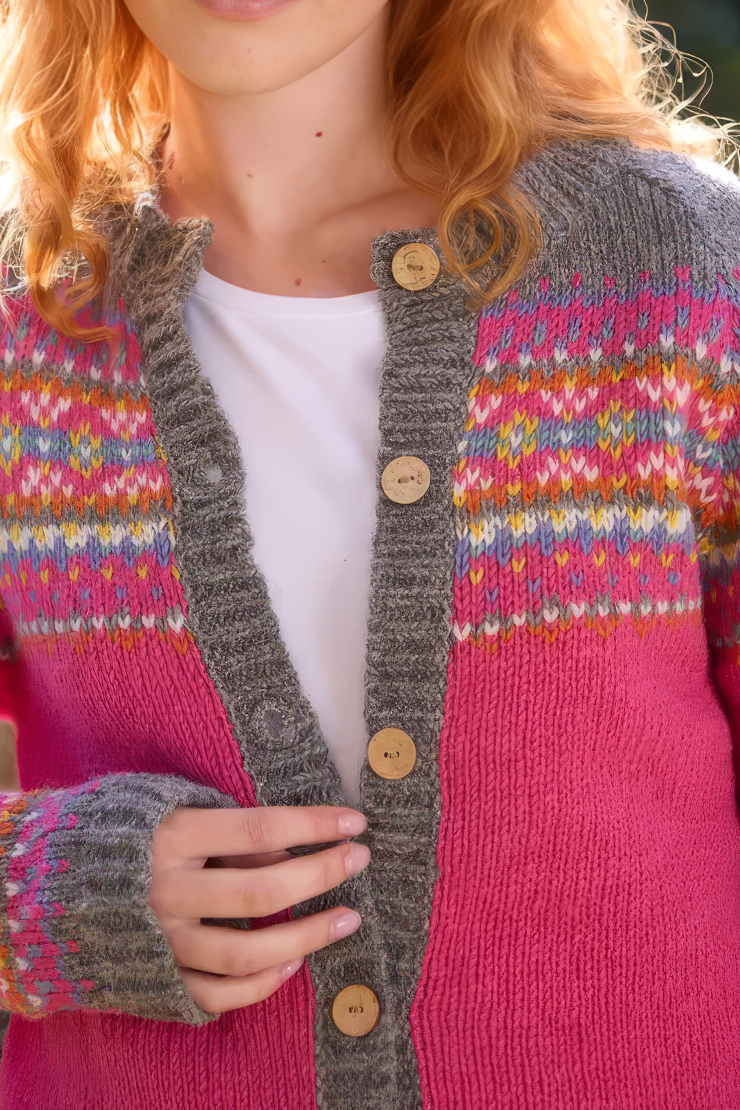 Handmade Fair Trade Iona Pink Knit Cardigan