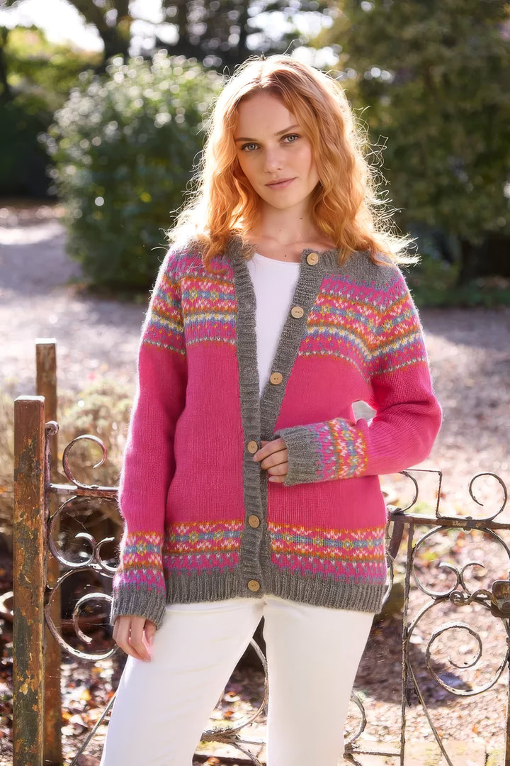 Handmade Fair Trade Iona Pink Knit Cardigan