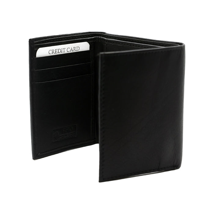 RFID Leather Trifold Wallet with ID Window