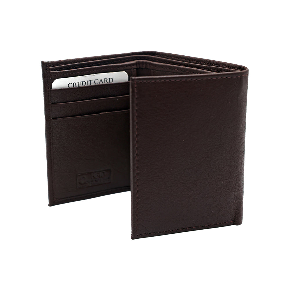 RFID Leather Trifold Wallet with ID Window