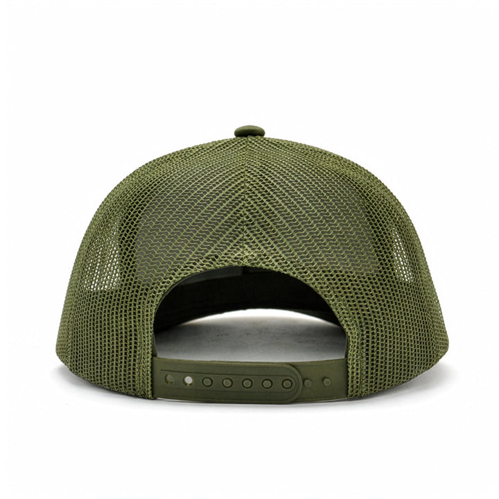 Green mesh cap on a white background