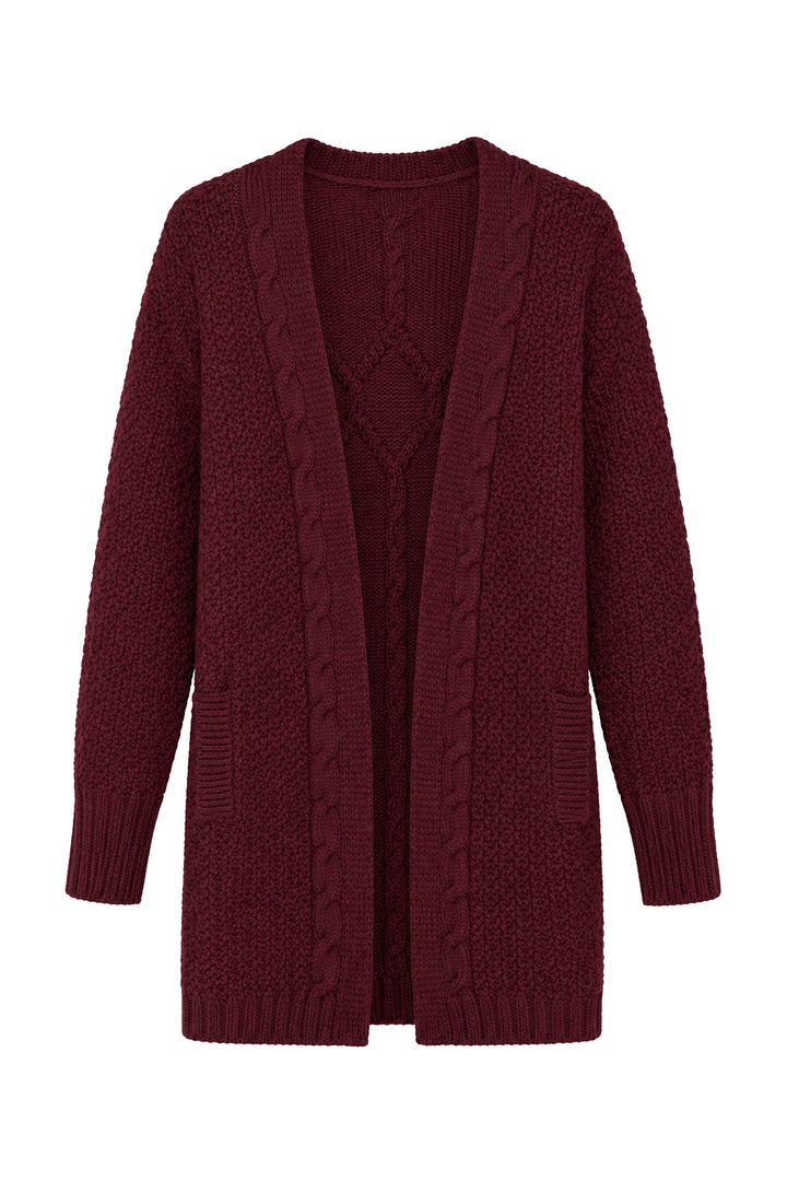 Aran Longline Cable Knit Coat