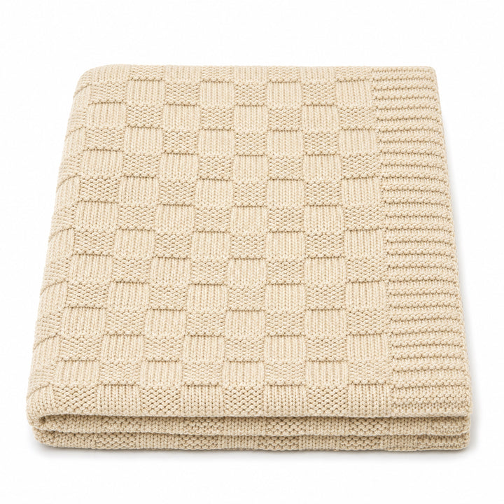 Fisherman Aran Knit Throw Blanket