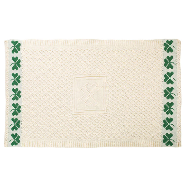 Irish Shamrock Wool Throw Blanket