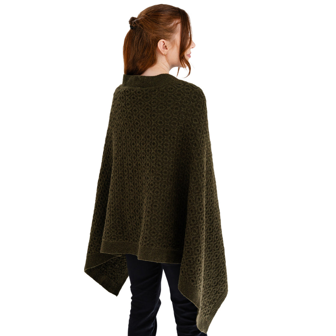 SAOL Luxurious Knit Lambswool Aran Poncho
