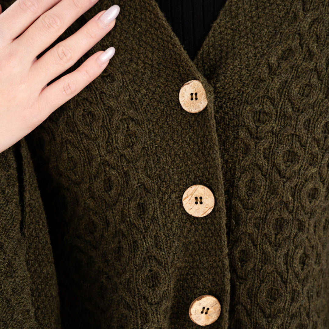 SAOL Luxurious Knit Lambswool Aran Poncho