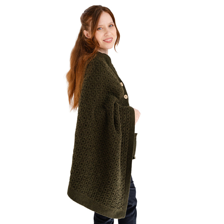 SAOL Luxurious Knit Lambswool Aran Poncho