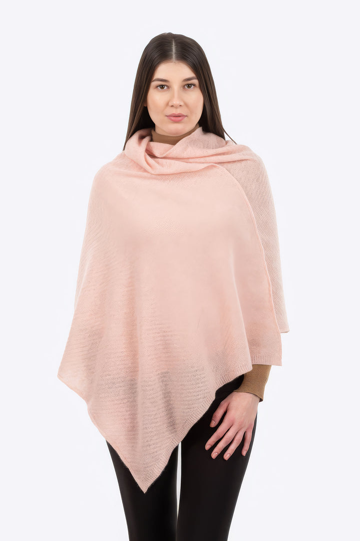 Cable Waffle Knit Ladies Shawl