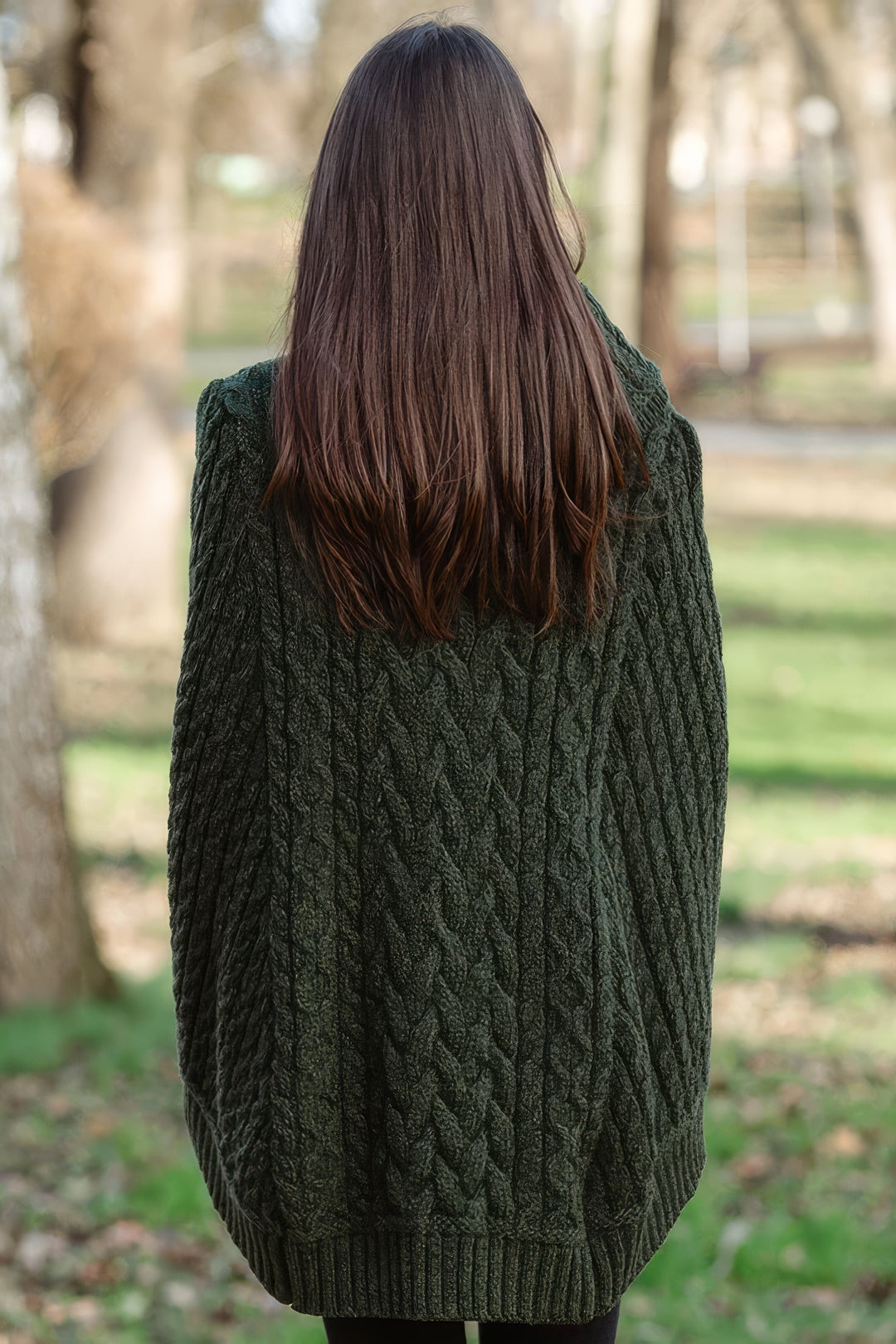 Women’s Merino Wool Cowl Neck Button Poncho