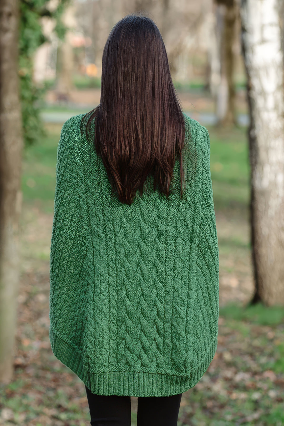 Women’s Merino Wool Cowl Neck Button Poncho